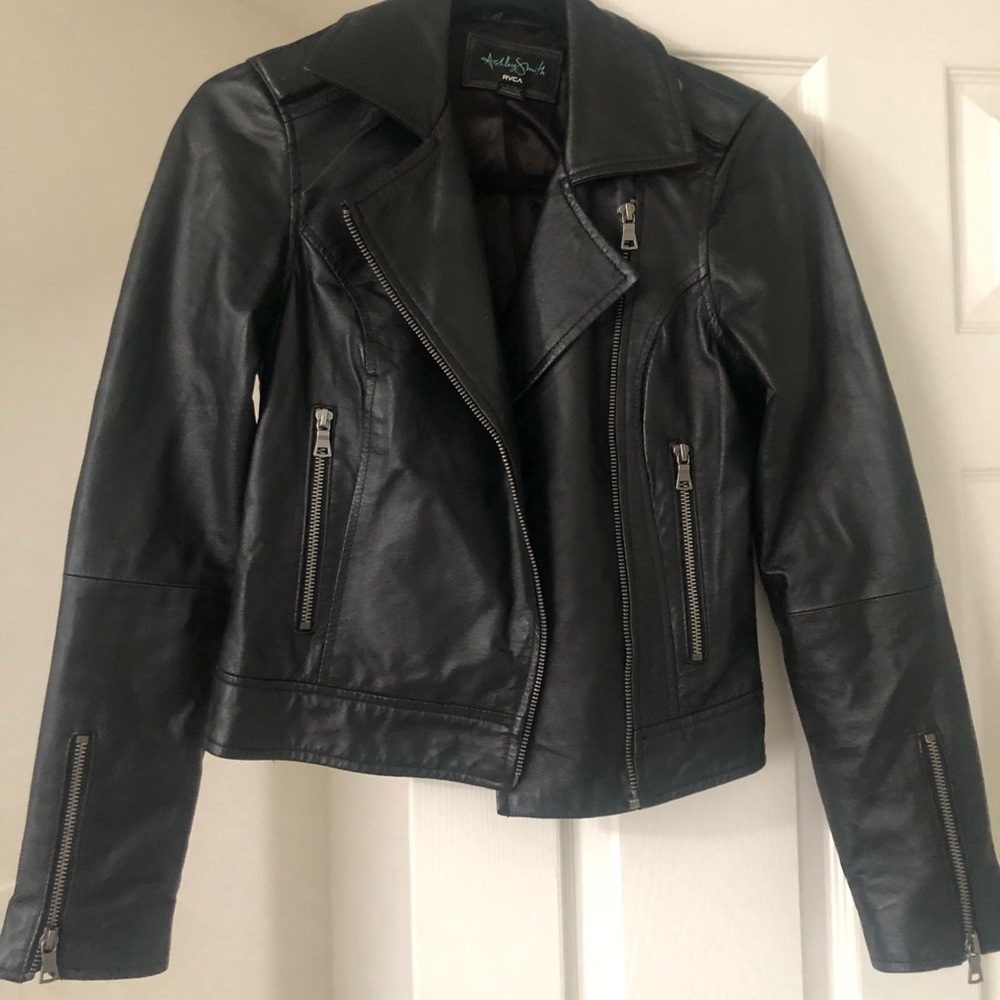 RVCA Cropped Leather Jacket
